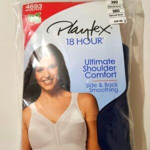 Playtex Blue Comfort Bra 18 Hour Full Coverage 38D Cushion Straps